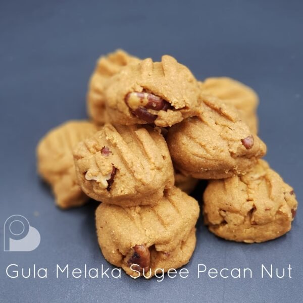 Gula Melaka Sugee With Pecan Nut Cookies - Eggless